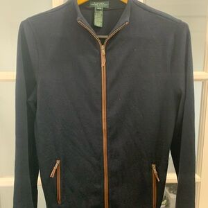 Ralph Lauren Navy Blue Zip-Up Top A12